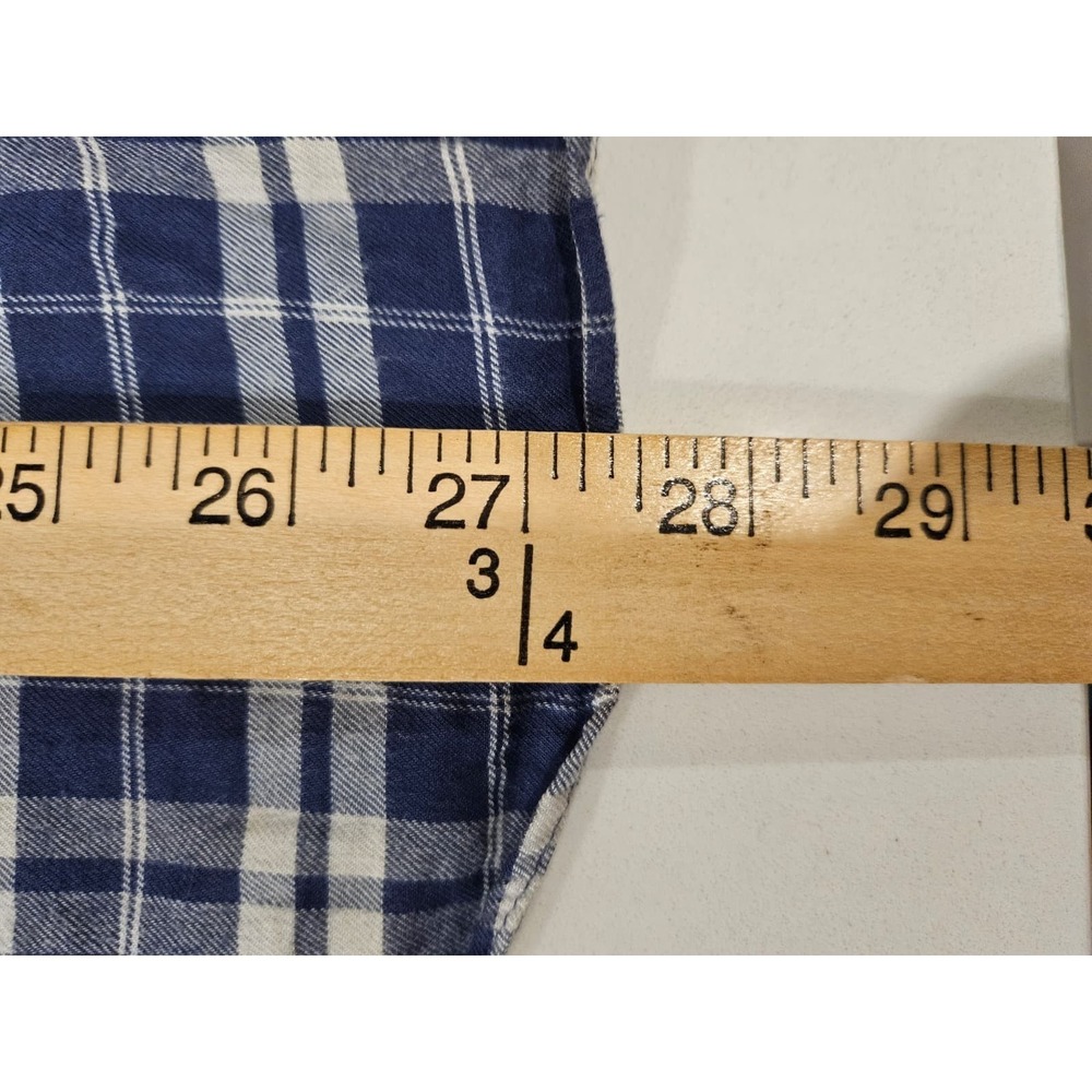 Faherty Movement Button Shirt Mens Medium Performance Dark Blue Plaid - Picture 11 of 13